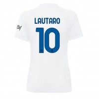 Inter Milan Lautaro Martinez #10 Fotballklær Bortedrakt Dame 2023-24 Kortermet